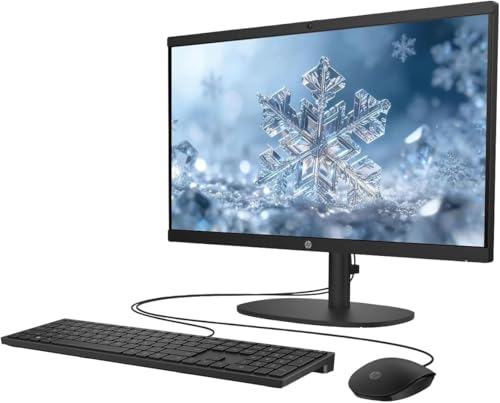 Image of HP 21.5 inch FHD All-in-One Desktop Computer, 16GB RAM 1TB SSD, Intel N200 Processor, Keyboard & Mouse Included, PLUSERA 8-in-1 Hub, Windows 11, Jet Black