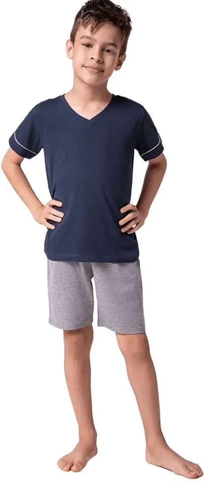 Conjunto de pijama Curto com Gola V LupoMeninos