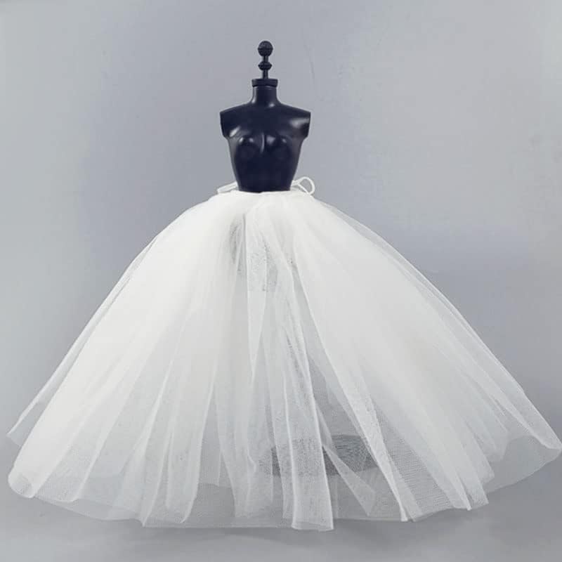 2pcs/lot Fashion Petticoat for 11.5" 1/6 Doll Slip Wedding Dress Underskirt Clothes Outfits 1/6 BJD Dollhouse Accessories (Long, White) image 3