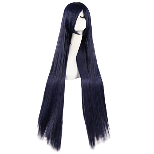 MapofBeauty 100cm Express Individuality Straight Cosplay Wig (Dark Blue Black)