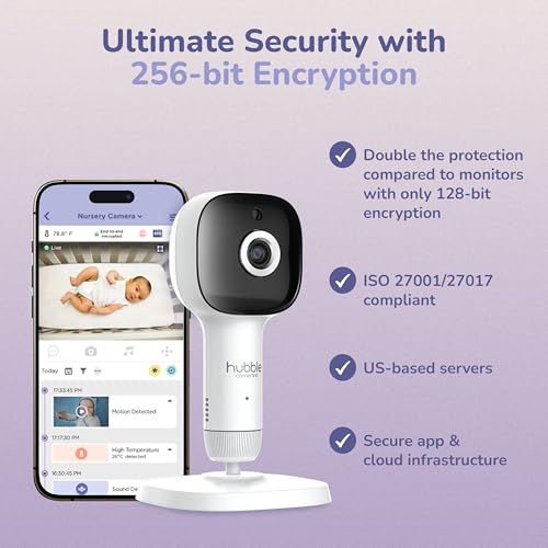 Hubble Connected SkyVision AI-Enhanced HD Smart Camera Baby Monitor, Parent Unit, Mount, Night Vision, Nightlight, Soothing Sounds, Wellness Tracker, App by HUBBLE CONNECTED - Image 8