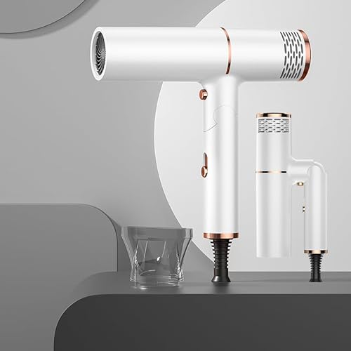 Plasma Ion Hair Dryer with Diffuser for Curly and Straight Hair, 1200W Fast Drying Blow Dryer with Comb, Lightweight and Low Noise Hairdryer for All Hair Types, Foldable Design for Travel