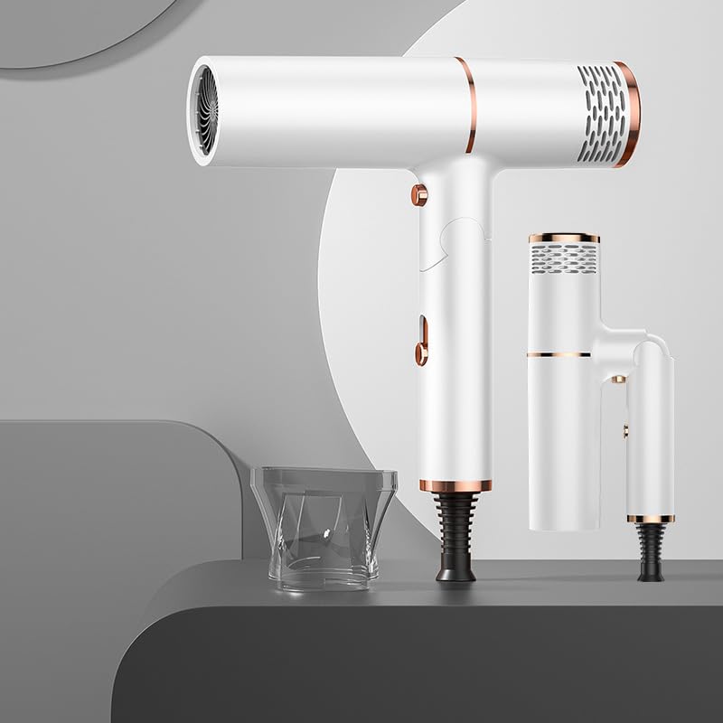 Plasma Ion Hair Dryer with Diffuser for Curly and Straight Hair,UL Listed Certified Fast Drying Blow Dryer with Comb, Lightweight Low Noise for All Hair Types, Foldable Travel Design