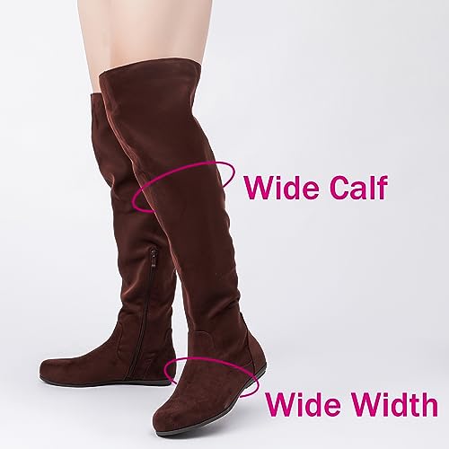 Luoika Women's Extra Wide Calf Over the Knee High Boots.2