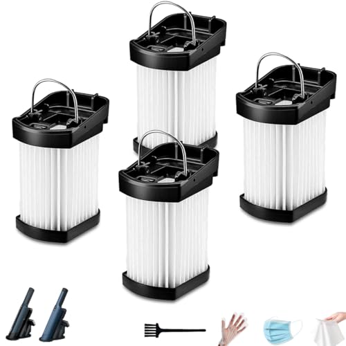 Image of NKA 4-Pack XFFWV400 HEPA Filter for Shark Wandvac Power Pet, Washable