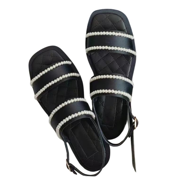 FULAIDA® Women's Sheepskin Leather Flat Sandals With Back Strap And Open-Toe Fairy Design