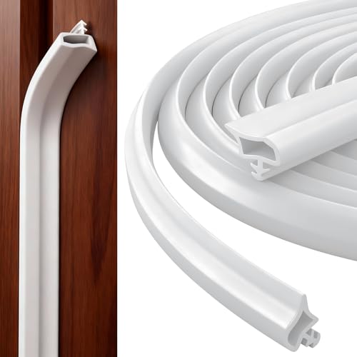 TranRantic 20M Türrahmen Dichtung für Schallschutz Türdichtung Gummi Weiß Zimmertürdichtung Holzrahmen für 2 5-3 5mm Gap Zugluftstopper für Feuchtigkeitsschutz Schalldämmung