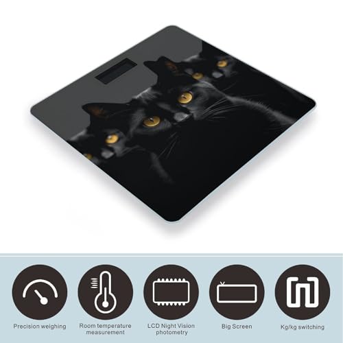 Báscula digital de baño Black Cats Eyes precisa y resistente miniatura 3