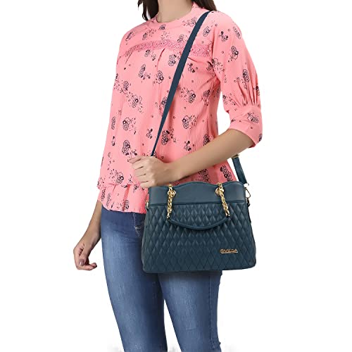 Image of EVEDA Synthetic Vegan Leather Classic Chain Strap Top Handle Handheld Shoulder Crossbody Water Resistant Handbag For Women