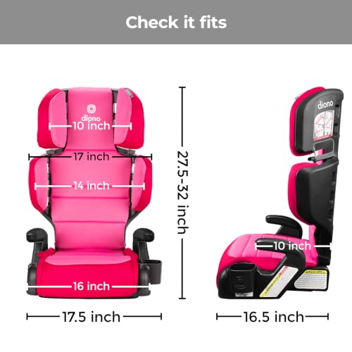 Image of Diono Connect3 R 2-in-1 High Back Booster, Slim Fit 3-Across in Many Mid-Sized Sedans and SUVs, for Children from 40-120 lbs., Lightweight with Cupholder, Pink Cotton Candy