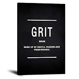 Yatsen Bridge Motivational Wall Art for Office Inspirational Canvas Painting Grit Noun Motto Posters Inspiring Quotes Pictures Sign Prints Artwork Home Living Room Wall Decorations Framed (24”Wx36”H)