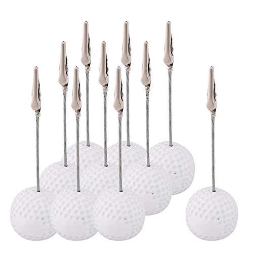 uxcell Resin Office Golf Ball Shaped Tabletop Decoration Note Paper Memo Clip 10 Pcs