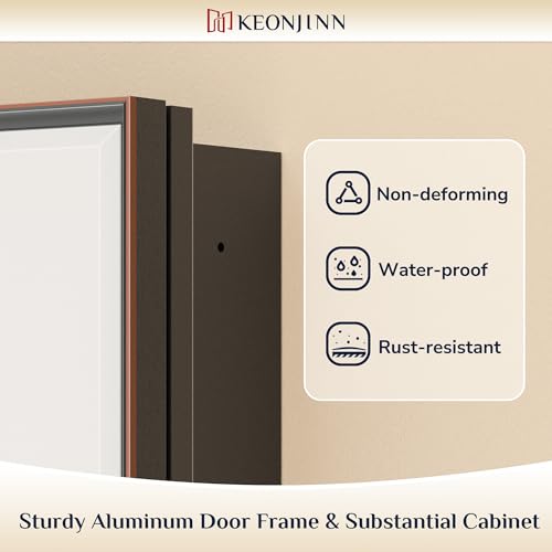 Image of Keonjinn 16 inch x 24 inch Bathroom Medicine Cabinet with Mirror, Oil Rubbed Bronze
