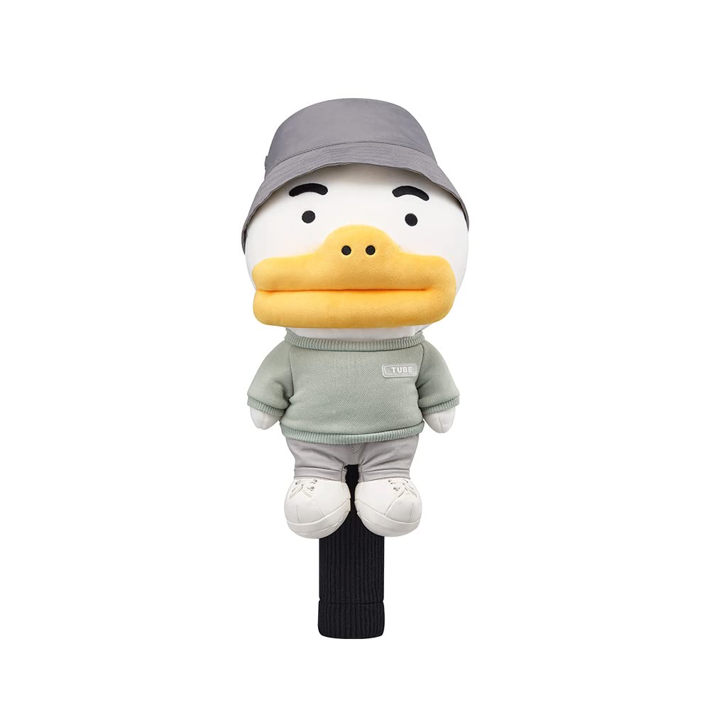 KAKAO FRIENDSGolf Urban Solid Costume Driver Head Cover, Character Golf Club Cover, Soft Microfiber Cover, with Golf Tee Holder (Tube)
