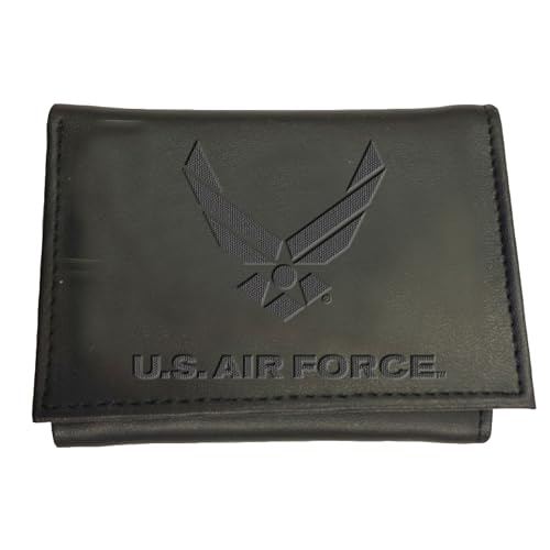 US Air Force Black Tri-Fold Leather Wallet