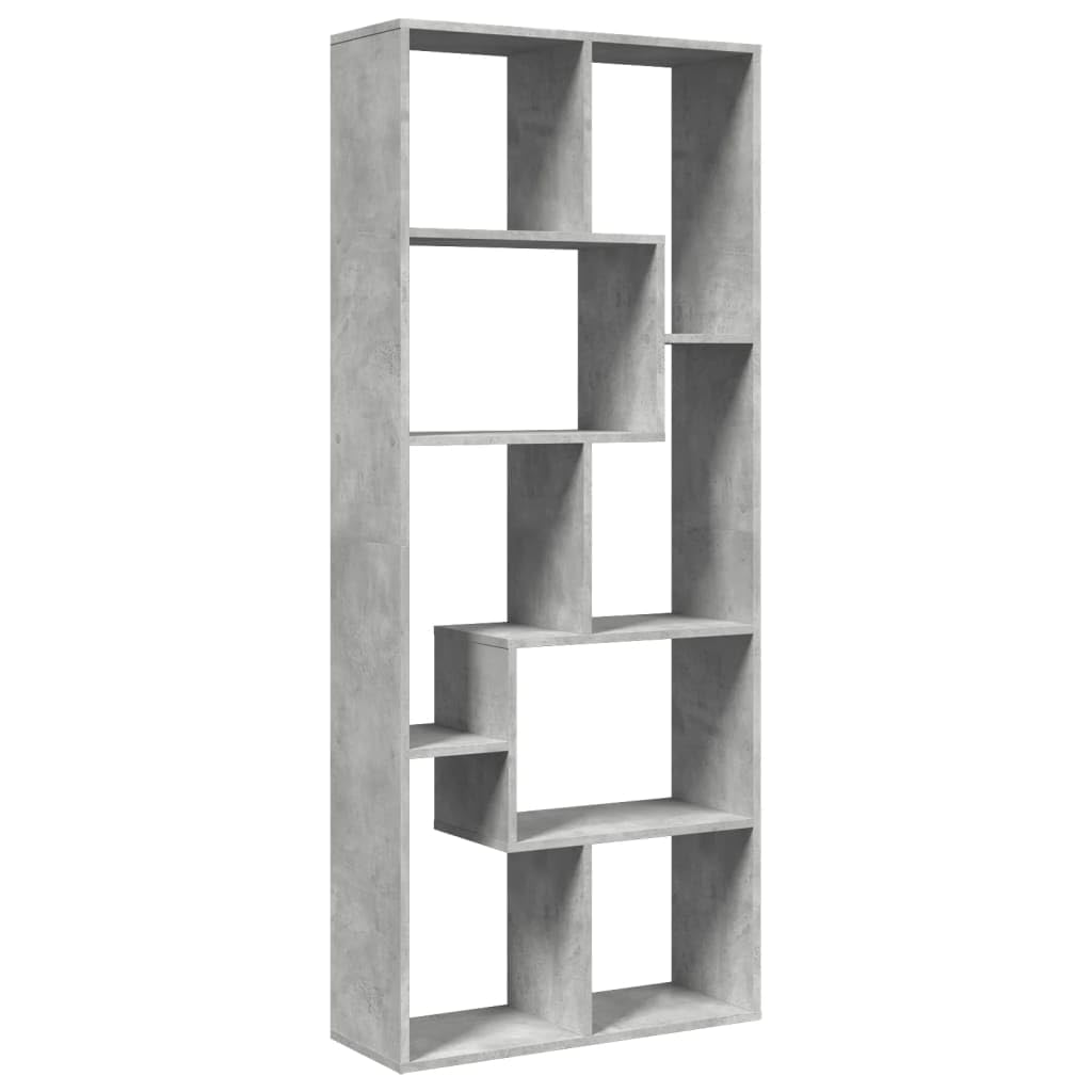 vidaXL Room Divider Bookcase Concrete Grey 67x25x161.5 cm Engineered Wood