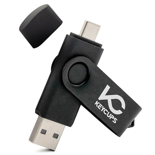 Chiavetta USB 2 in 1 64 GB – Doppio Attacco USB + USB-C per PC Smartphone Tablet – Memoria Flash Compatta con Protezione Rotante