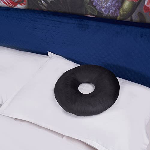 ODOXIA Piercing Kissen mit Loch | Für Ohr gegen Ohrenschmerzen | Donut Kissen | Ohrkissen | Sleepingring für Seitenschläfer zur Schmerzlinderung im Ohr | Piercing Pillow (Black)