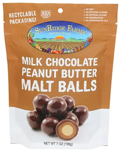SUNRIDGE FARMS Milk Chocolate Peanut Butter Malt Balls, 7 OZ