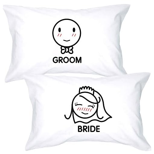 BoldLoft Couple Pillowcases for Bride and Groom Wedding Gifts for Couple New Bride Gifts Married Couple Gifts Newlywed Gifts Honeymoon Gifts