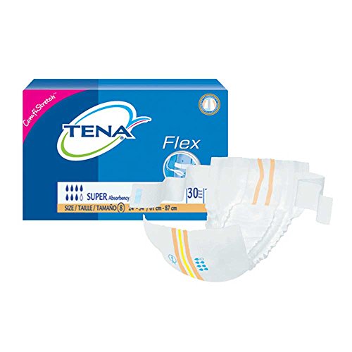 TENA ProSkin Flex Super Belted Undergarments, Adult, Unisex, Waist Belt/Refastenable Tabs, Disposable, Heavy Absorbency, Size 8