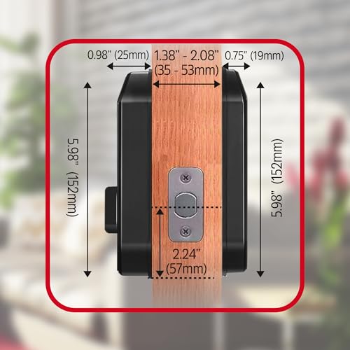 Energizer Smart Door Lock, Deadbolt with Keyless Fingerprint Entry, App Control, Anti-Peep Passcode Touchscreen, 2 Key Fobs & 2 Keys, Holds 50 Fingerprints, One-Touch & Auto-Lock, Doorbell - image 5