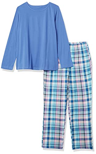 AmeriMark Women’s 2-Piece Flannel Pajama Set Nightwear for Sleeping Long Sleeve Cotton Loungewear Top and PJ Pants Sleepwear