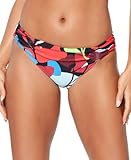 Bar III Womens Swimwear Printed Shirred Bikini Bottom Black XL