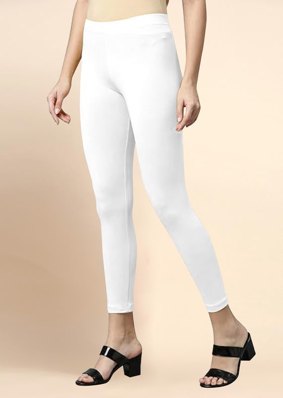 Image of TRENDMALLS Women's Microfiber Elastane Stretch Soft Cropped Leggings with Ultrasoft Waistband for Women
