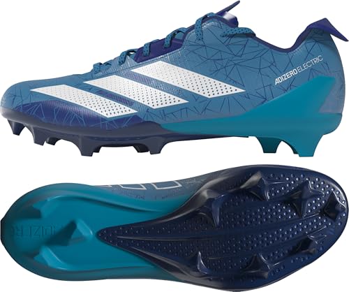 Adidas Men's Adizero Electric Football Cleats, Bright Cyan/Black/Bright Cyan, 12.5 Medium