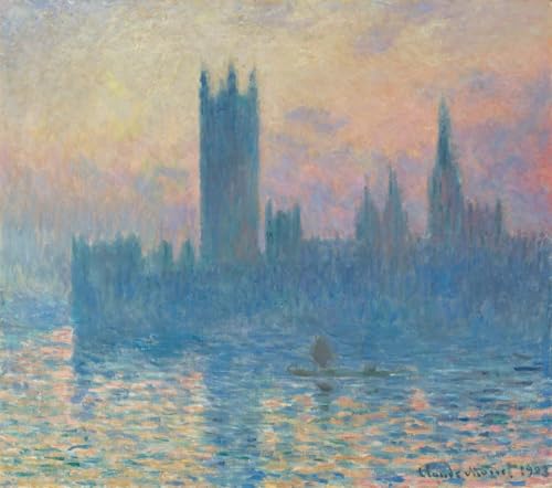 Affiche le coucher du soleil de Claude Monet : impression sur toile modern 60x90cm
