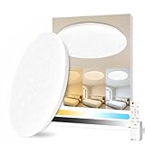 【10畳 12畳用】LEDシーリングライト 星空効果 46W 5060lm 11段階調光調色(2700K-7000K) 昼光色 電球色 電気 天井照明器具 簡単取付 リモコン付属 タイマー機能(30分/60分) メモリ機能 蛍光灯 電灯 常夜灯モード PSE認証済み 省エネ 室内・和室・洋室・寝室・リビング対応