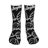 Antideslizantes Running Calcetines, El amor es voleibol, Calcetine Hombre Cómodo Calcetines Deportivos para Ciclismo Deporte 40cm
