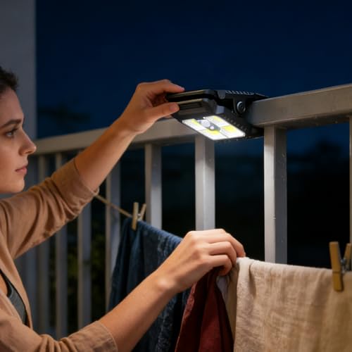 Portable Solar Clip - LED Motion Sensor Lights, Waterproof Outdoor 3 Mode Lighting, Fence and Wall Solar Lamps, Garden Patio Yard, Deck Balcony Porch Pathway Home Camping Use – Image 4