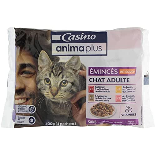 Casino Anima Plus Emincés en Sauce pour Chat Adulte 4x100g