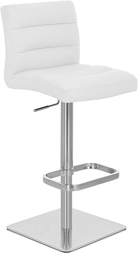 Miniatura 17 de Zuri Furniture Lush - Taburete giratorio sin brazos de altura ajustable magenta con base de acero cepillado Magenta,Blanco,Marrón,Verde