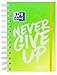 Produktbild Oxford 400123414 Schülerkalender 2019/2020 Never give up NEON 1 Tag pro Seite 160 Blatt mit Doppelspirale SCRIBZEE kompatibel grün