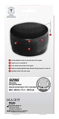 Mueller Sports Medicine Adjustable Back Brace, Back Support, For Men And Women, Black, One Size #TOP7
