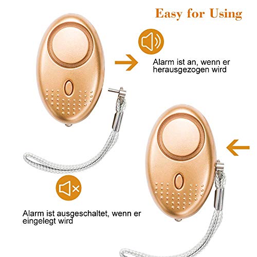 Allarme di emergenza personale con torcia a LED, 3...