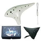 Keramik Okarina mit 12 Löchern für Anfänger, großer Tonumfang, tragbares Design mit glatten Oberflächen für Musikunterricht, Werkzeug für die Musikausbildung