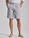 COOFANDY Men's Casual Dress Shorts 9 Inch Linen Wrinkle Free Bermuda Pleated Front Dressy Fashion Shorts Grey Gray