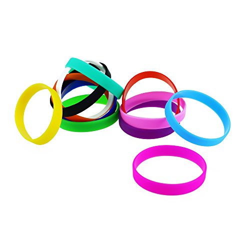 Etmact 12Pcs Blank Silicone Wristbands, Soft And Comfortable Rubber Bracelets, Assorted Colors #TOP6