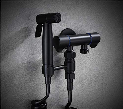 Pistolet bidet de toilette à pression réglable en laiton noir mat
