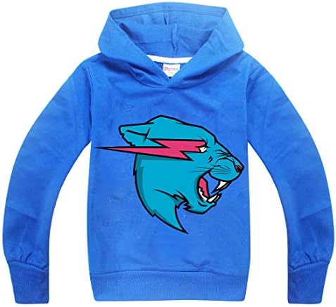 Famous YouTube Youtuber Gamer Esprots Logo Print T-Shirt Hoodies for Boys (Blue-Long, 150(9-10 Years))