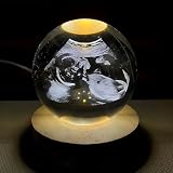 OVERHYPZ Bola De Cristal Grabada En 3D Personalizada – Luz Nocturna Con Foto Y Texto Personalizados, Marcos Para Ecografías De Bebés, Regalo Sorpresa Para Mamá Y Papá(Warm light,8cm .15in)
