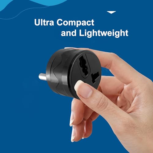 Image of MX 3 Pin Universal Round Conversion Plug Adapter Pack of 2, 180 Rotatable Multi Plug Socket Converter, Compact Travel Power Adapter for Home & Office, Compatible with Indian & International Plugs
