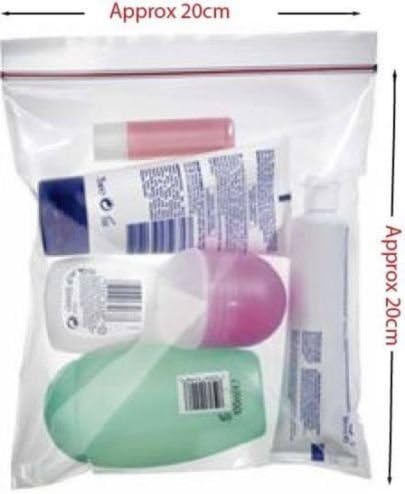 6 X Airport Security Hand Luggage Liquid Bags