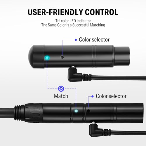 Donner DMX512 Wireless Controller Dfi DJ 2.4G DMX Wireless 5 Receivers Short Version with Light Dome & 1 Transmitter Stage Lighting Control for LED Stage Disco Party Bar Lighting 6 PCS Black - image 4