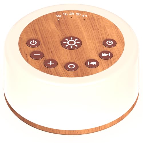 Soother Sleep Sound Machine Night Light White Noise Machine with 30 Soothing Sounds & 12 Color Night Lights for Baby Kids Adults Brown Noise Machine with Timer & Continuous Play for Home Travel Office