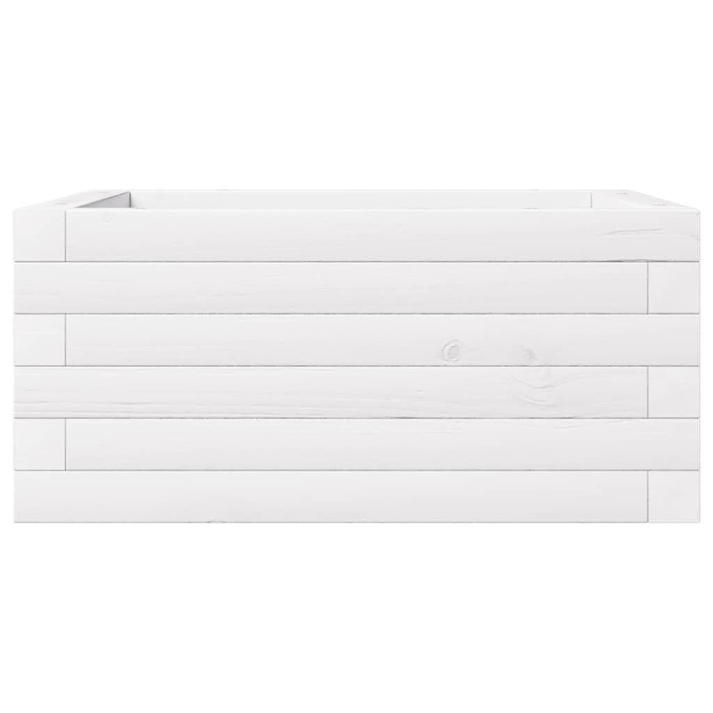 Generico Fioriera da Giardino Bianca 50x50x23 cm Legno Massello di Pino,Prato e Giardino,Giardinaggio,Vasi e fioriere-847184